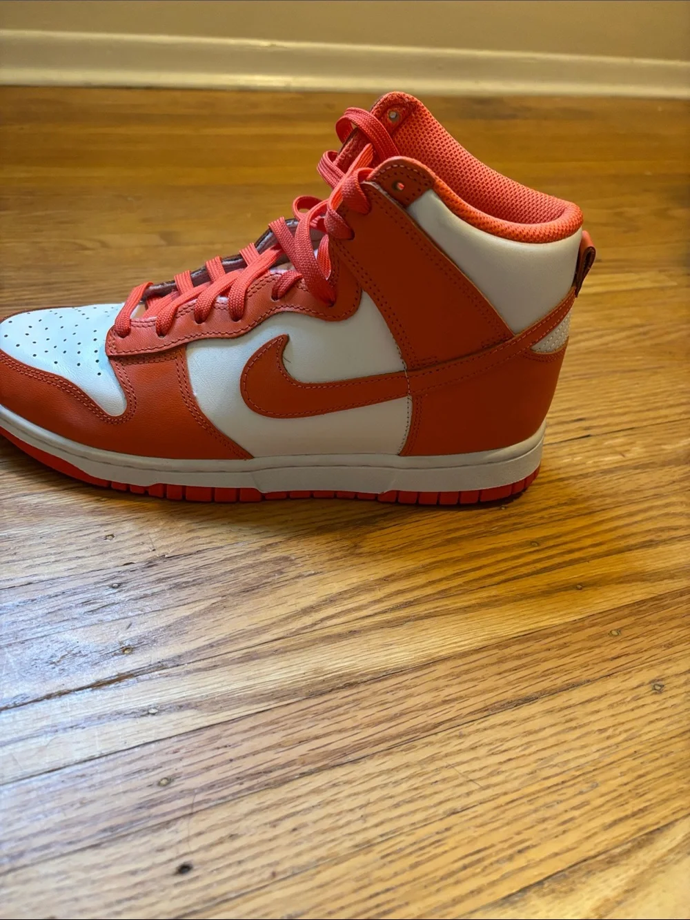 Nike Mid-Top Sneakers in Orange and White